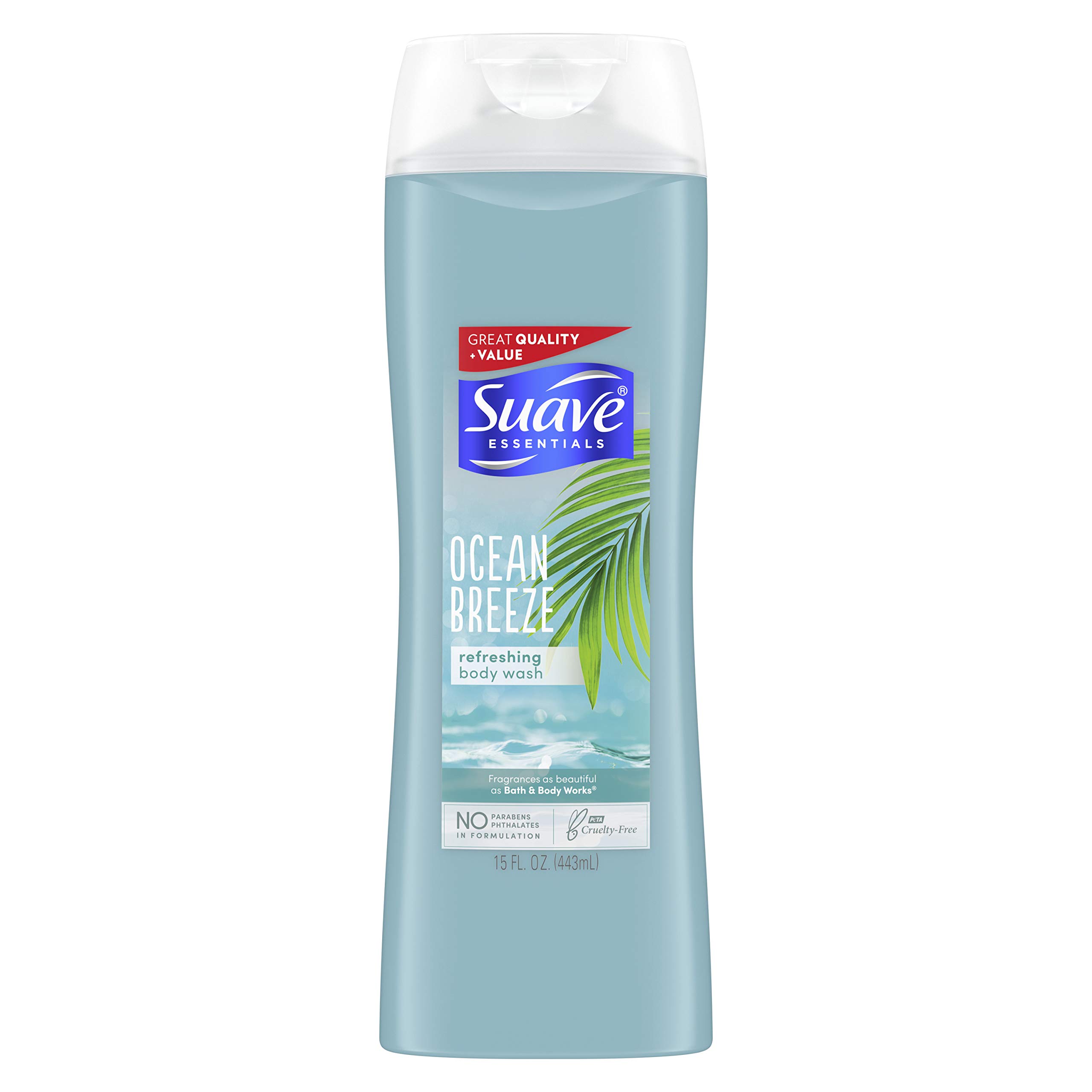 Suave Essentials Body Wash For Hydrated, Smooth Skin Ocean Breeze with