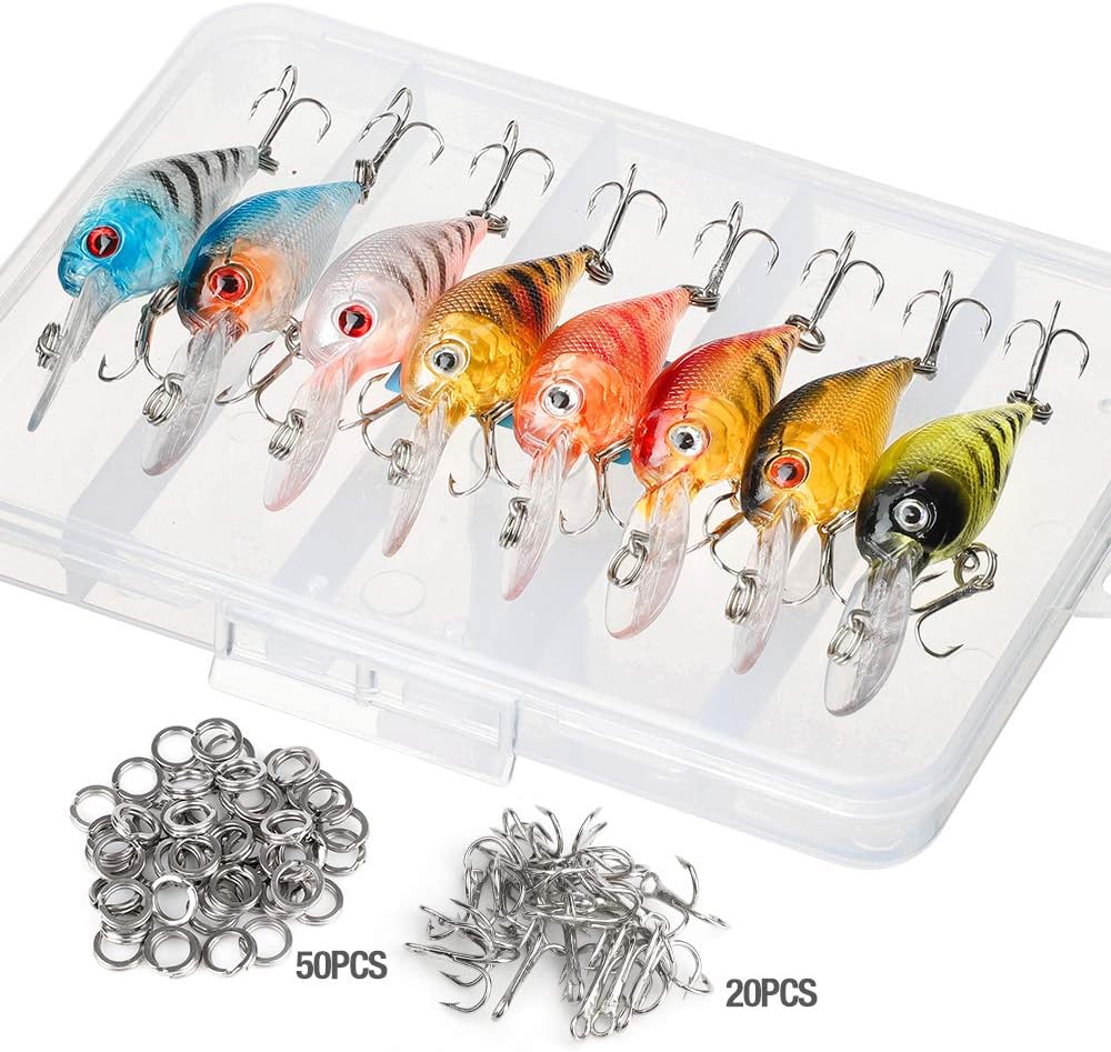 Donql Fishing Lure Set Minnow Baits Kit Wobbler Crankbaits with Hooks
