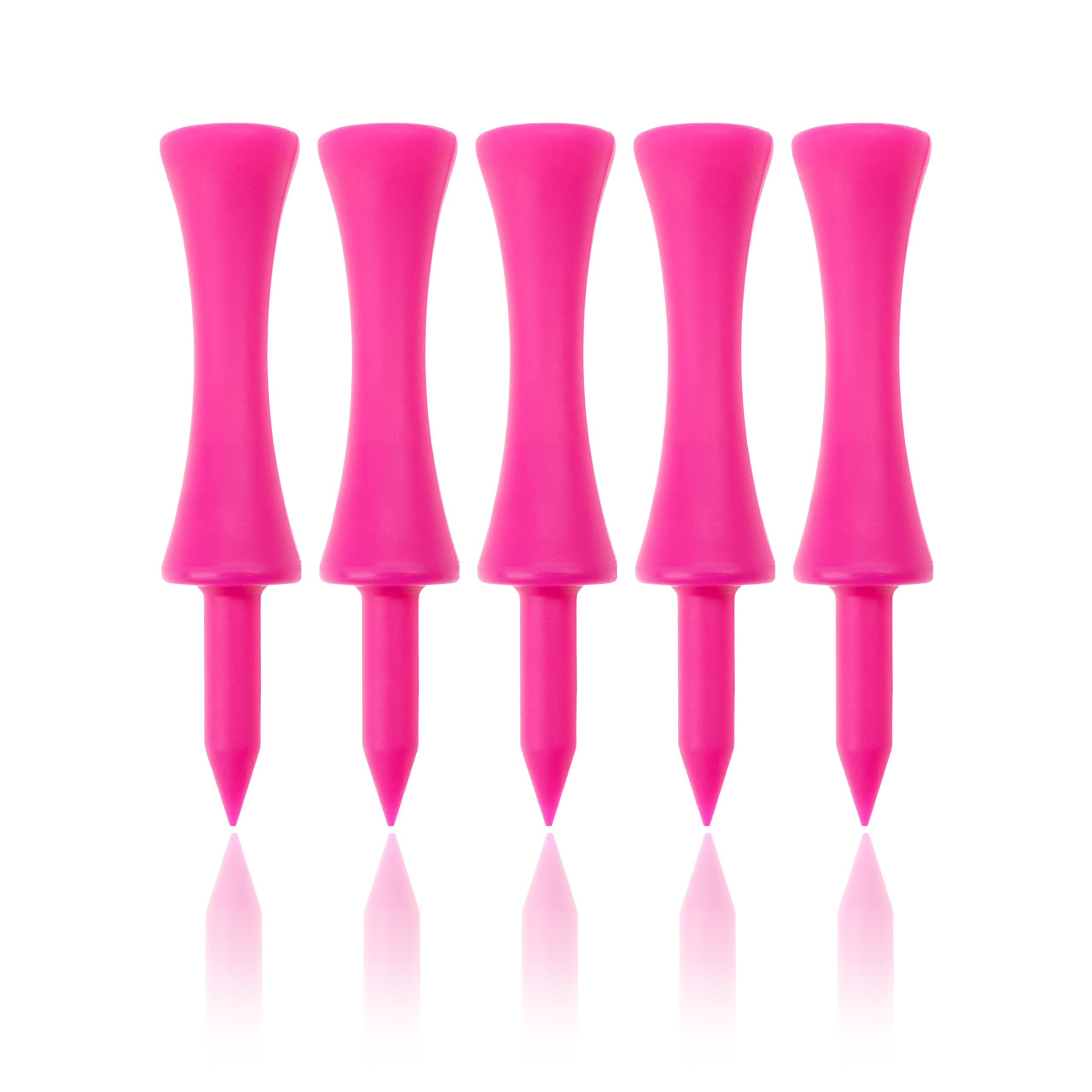 ECADDIE 59mm Pink Tees (100 Pack) Pink Tees Golf Driver Tees, Durable High Visibility Castle Golf Tees Plastic for Practice at the Driving Range, Long Golf Tees for Driver