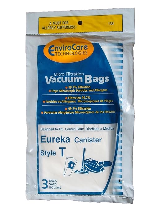 15 Eureka T Allergy Canister Vacuum Bags, Canister Series 970, 972 Vacuum Cleaners, 61555-12, 970A, 972A,