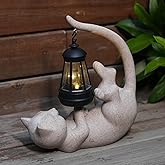 Zotabe Solar Cat Garden Statue 10 Inch Porch Patio Decor for Outside Yard Decoration Outdoor Unique Housewarming Gardening Birthday Gifts for Cat Lovers Women Grandma
