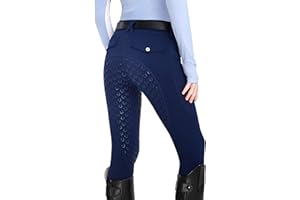 FitsT4 Sports Girls Riding Pants Fleece Lined Kids Winter Breeches Full Seat Silicone Equestrian Pants Tights Pockets