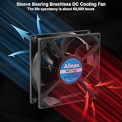 Alinan 4pcs 8025 24V Fan 80x80x25mm 2-pin Sleeve