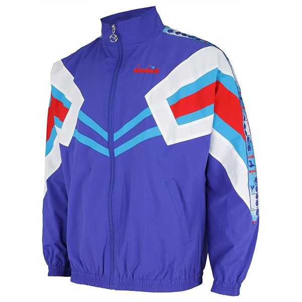 Diadora Men's MVB Wind Full Zip Jacket, Optical White, X-Small at