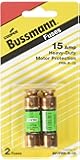 Bussmann BP/FRN-R-15 15 Amp Fusetron Dual Element Time-Delay Current Limiting Class RK5 Fuse, 250V Carded UL Listed, 2-Pack