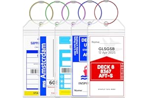 GLSGSB 5 Pack Cruise Ship Luggage Tag Holders for All Princess/Carnival/NCL/MSC/Holland America Line