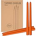 LYOBATH 30 Pack Orange Taper Candles - Taper Candles 10 Inch Dripless, Smokeless & Unscented - 8 Hours Long Burning - Ideal for Weddings, Dinner Parties, and Home Decor