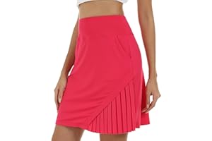 MoFiz Women Tennis Golf Skirt 20" Knee Length Athletic Skort Running Casual High Waist Skirt with Pocket