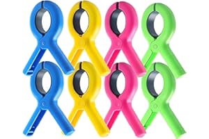 8 Pcs Towel Clips for Beach Chairs, Beach Towel Clips, Plastic Clothes Pins for Cruise Loungers Vacation Essentials (4 Colors