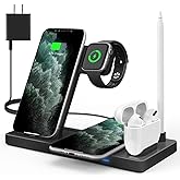 WAITIEE Wireless Charger 5 in 1,Wireless Charging Station for iWatch SE/7/6/5/4/3/2,AirPods Pro/3/2/1,Pencil,Fast Charger Doc