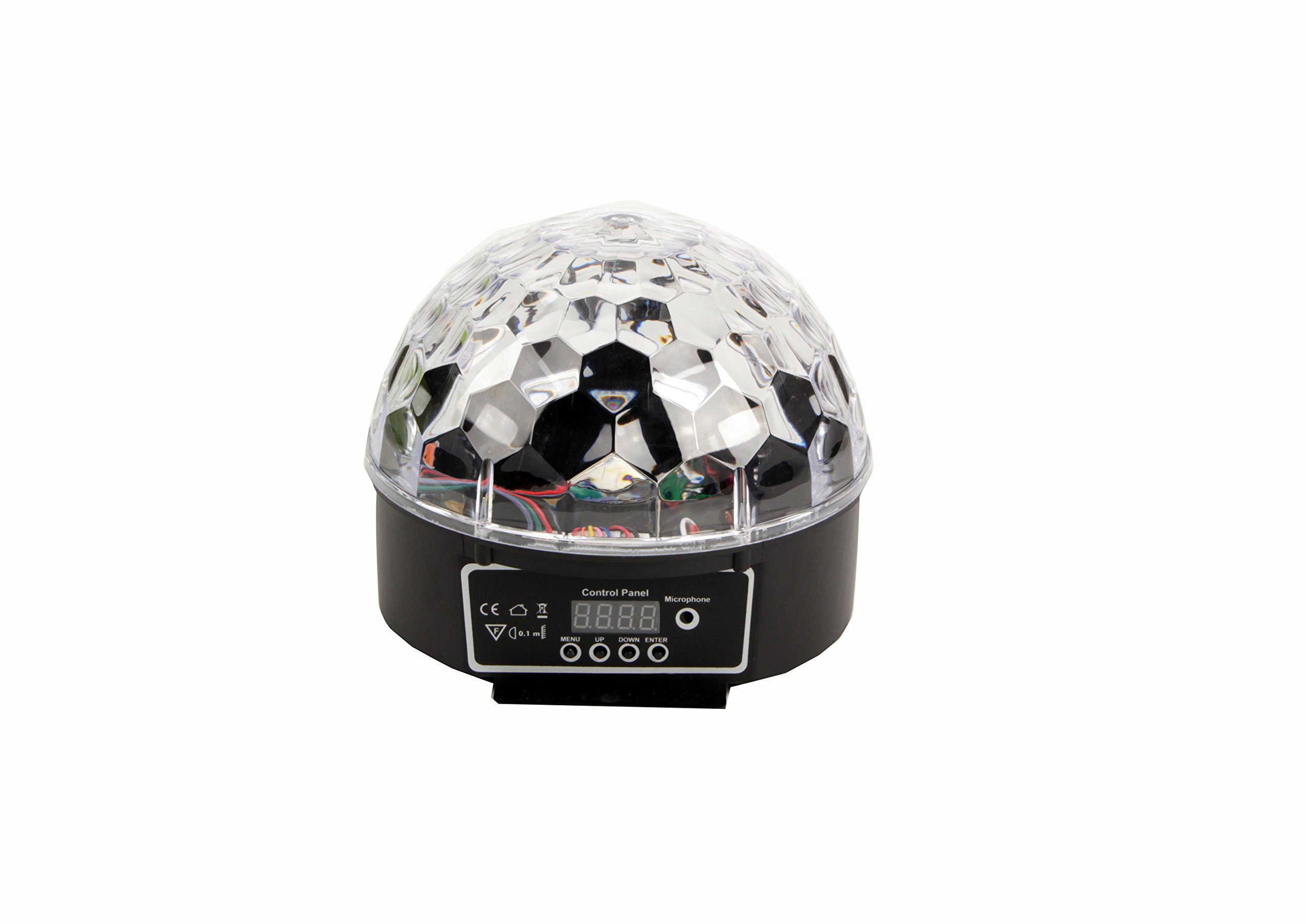 VStoy Super Beautiful LED RGB Crystal Magic Effect Ball Light with Remote Control,DMX 512 Automatic Strobe Lamp,Sound Activated Disco DJ Stage Lighting Play for KTV Christmas Party