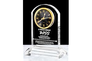 DEEWISH Best Boss Ever Gifts for Women Men, Boss Appreciation Retirement Clock Gift, Boss's Day Idea, Office Home Desk Décor for Boss Female Male (Gift Box & Card, Battery Not Included)
