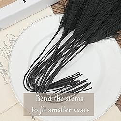 U-LIAN 36PCS Black Faux Pampas Grass 21.7