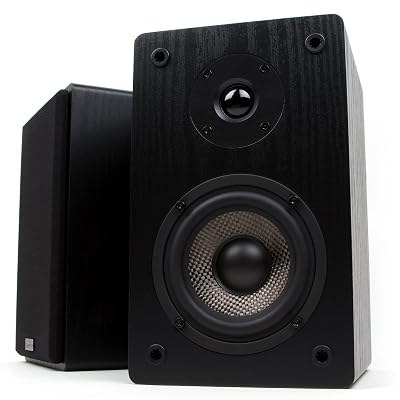 Micca MB42 Bookshelf Speakers with 4-Inch Carbon Fiber Woofer and Silk Dome Tweeter