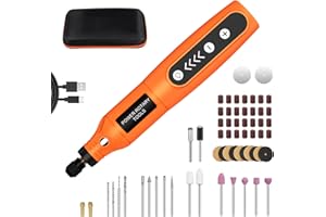 SCHTUMPA Mini Power Rotary Tool, 3.7V Cordless USB Charging Rotary Tool,5-Speed Portable Power Rotary Tool with 61 Accessories for Small Projects and Precision Work Sanding, Polishing, Engraving, DIY Crafts