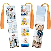 Custom Bookmark - Personalized Wood Bookmarks with Tassel, Customized Photo Color Picture Book Mark Gift for Women Men Readers Kids Book Lover Teacher Classmate Christmas Valentine's Day