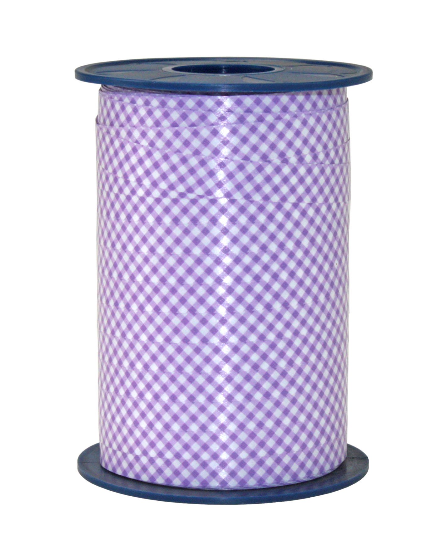 C.E. Pattberg Präsent - Checked Curling Ribbon Purple 10 mm width, 250 m length
