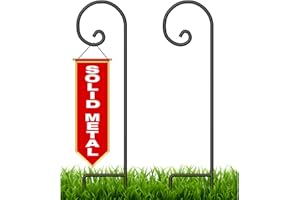 BEAU JARDIN Shepherd Hook 35 Inch 2 Pack One Piece Structure No Assembly Required 2/5 Inch Heavy Duty Solid Metal Shepards for Garden Outdoor Plants Lantern Mason Jar Wind Chimes Wedding Small BG244