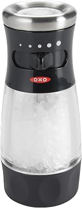 OXO Salt Grinder Clear Acrylic Non-Corrosive Ceramic Grinder Adjustable Settings view 1