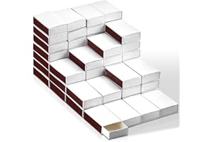 Threlaco 60 Pcs Blank Matches Containers DIY Storage Boxes for Guests Wedding Bridal Shower Baby Shower Halloween Party Favor (No Matches Included) (White,2.24 x 1.42 x 0.59 Inches)