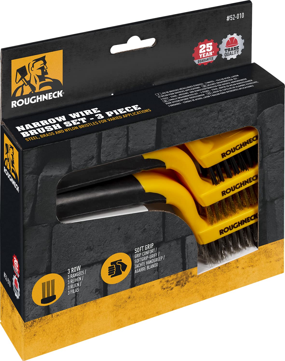 Roughneck ROU52010 Narrow Wire Brush Set (3-piece))