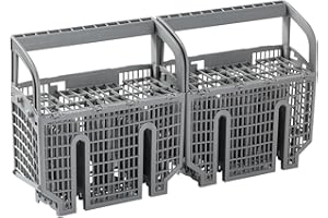 Suconvey Upgraded 00675794 675794 9001396277 Dishwasher Cutlery Basket Silverware Basket (Gray) Replacement Part Compatible with Bosch Dishwashers, Set of 2