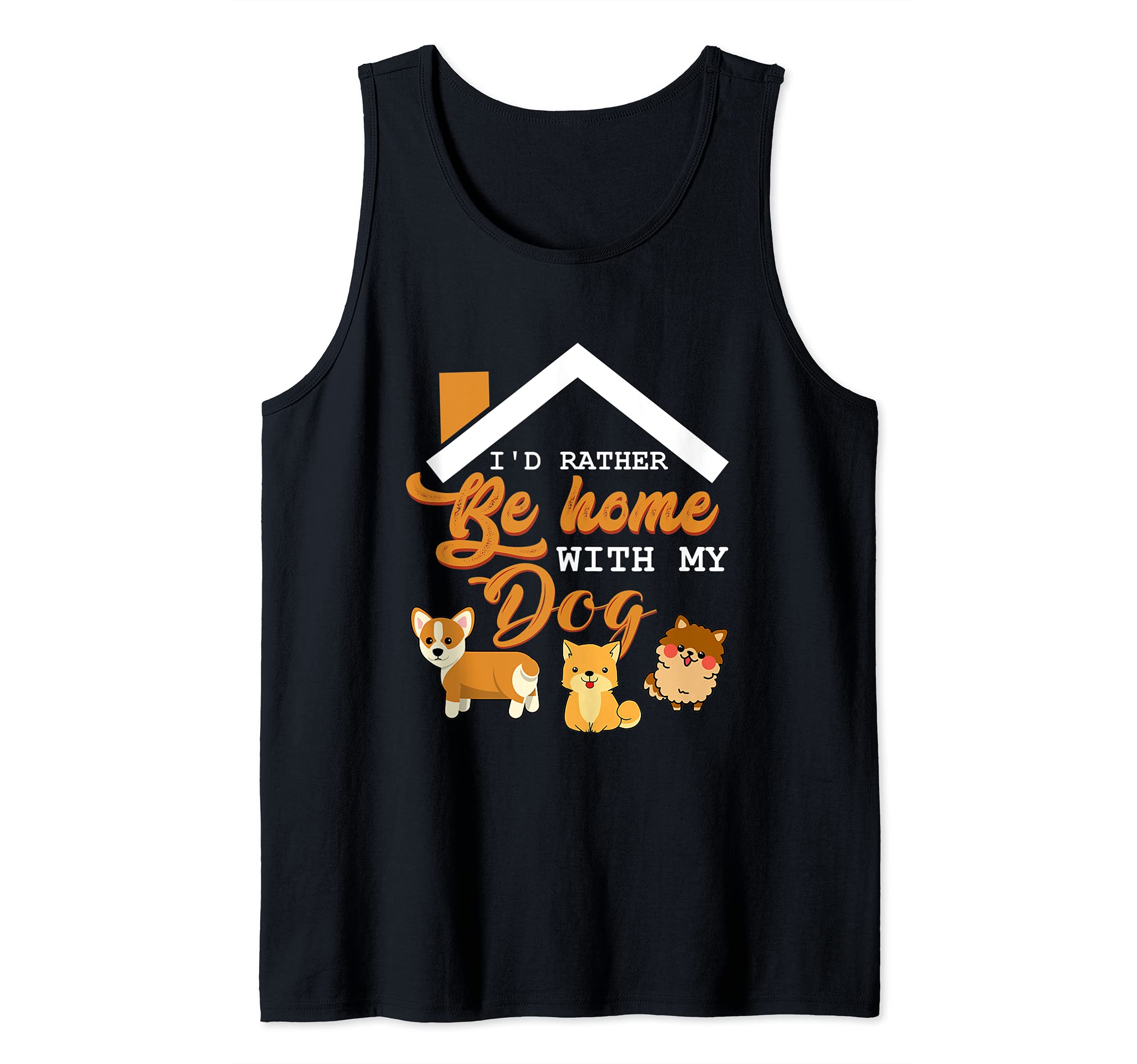 I'd Rather Be Home With My Dog Pet Puppy Paws Breed Bone Paw Tank Top