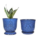 Gepege 6 Inch Beaded Ceramic Planter Set of 2 with