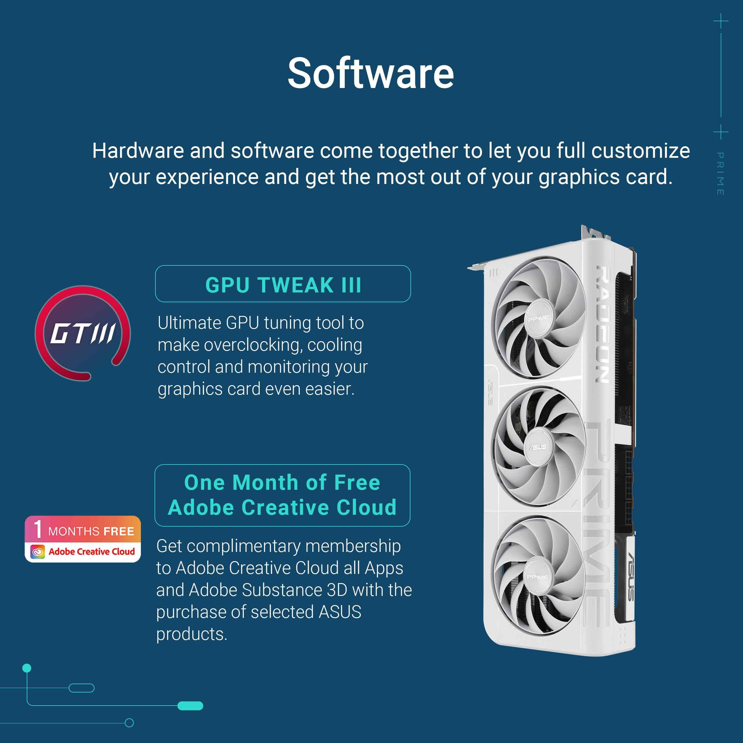 ASUS Prime Radeon RX 9070 XT White OC Edition 16GB GDDR6 Gaming Grafikkarte (AMD Radeon RX9070XT RDNA 4, 2,5-Slot, PCIe 5.0,1x HDMI 2.1b, 3X DisplayPort 2.1a, Weiß, PRIME-RX9070XT-O16G-WHITE) 7