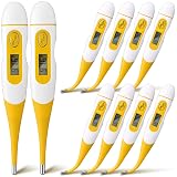 TrelaCo 20 Pcs Thermometer for Adults Digital Oral Thermometer for Fever Basal Body Fast Reading Flexible Tip for Underarm Rectal Mouth Temperature Measurement(Yellow)