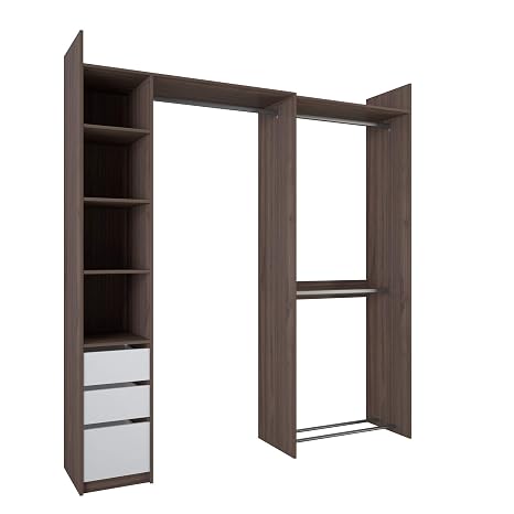 Habeig Kleiderschrank 6554 Mit Vorhang Offen Begehbar Weiss