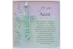 THE GRANDPARENT GIFT CO. Handmade in USA Clear Glass Cross with Sentiment - Gift For Aunt From Niece/Nephew for Christmas, Mother's Day, Aunt's Birthday - Religious Gift for Aunt