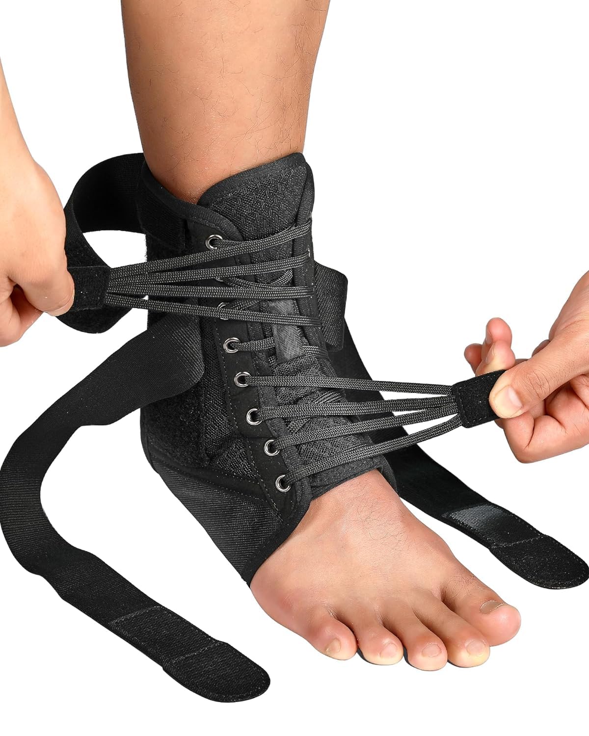 Photo 1 of SZ UNKNOWN Fitomo Quick Lace Up Ankle Brace for Women Men with Removable Side Splints, Adjustable Ankle Support for Sprained Ankle Injury Recovery, Ankle Stabilizer for Basketball Volleyball Tennis, 1 Unit