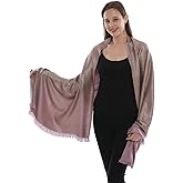 LMVERNA Women's Sparkling Metallic Soft Pashmina Shawls and Wraps Scarf in Solid Colors