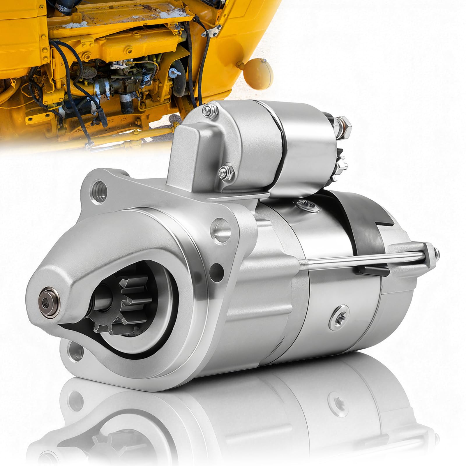 Photo 1 of Kelmado 410-30044 New Starter Motor Compatible with Ford Farm Diesel 2000 3000 4000 5000 (1965-1975) / New Holland/Backhoes 420 & 455/ Lucas 26211A/L,C7NN-11000-A, K919752, 12V CW 10T 2.8KW