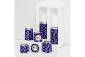 SODFAS 100 Piece Clay Poker Chips 14 Grams Heavyweight Clay Composite Casino 40mm Chips for Texas Hold’em Game Night