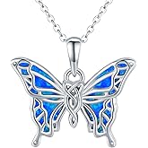 Freesloth Butterfly Necklaces for Women 925 Sterling Silver Butterfly Jewelry Butterfly Pendant Necklace Gifts for Girlfriend Valentine's Day Christmas