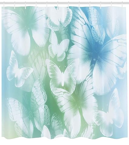 Amazon Com Lunarable Pale Blue Shower Curtain Dreamlike