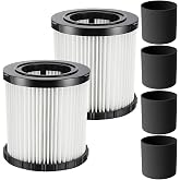 DCV581H DCV580H Vacuum Filter for DEWALT 20V Cordless Shop Vac Cleaner | DCV581 DCV580 Filter for DEWALT Battery 2 Gallon Cordless and Corded Portable Wet Dry Vacuum Cleaner, Washable, 2 Pack