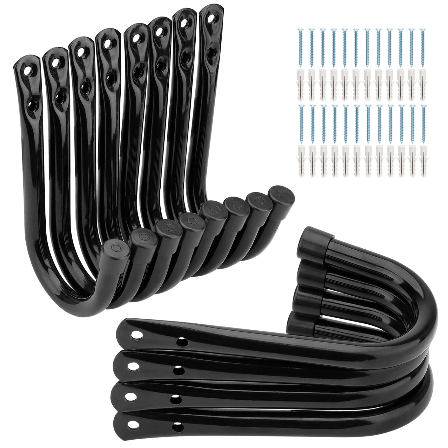 PiPaFox Garage Storage Hooks 9cm Heavy Duty Wall Mounted Garage Utility Hooks 12 Pack Hangers Great for Tools Bikes Ladders Chairs