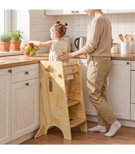 Amazon.com: Guidecraft Contemporary Kitchen Helper® Stool with 2