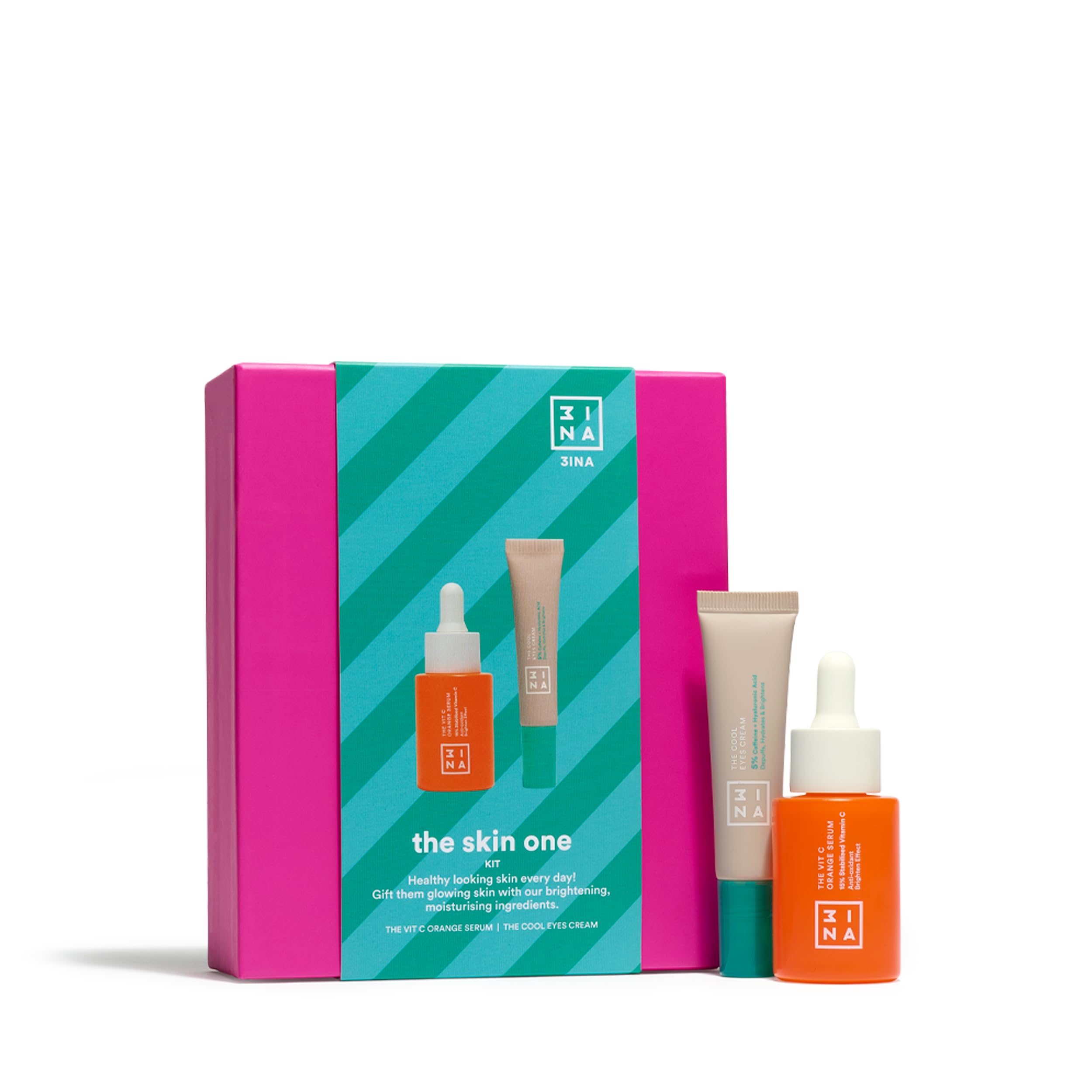 3INA MAKEUP - The Skin One Kit - Morning Routine Skincare Kit - Vitamin C Serum + Undereye Cream w Caffeine - Skincare Set — image 1