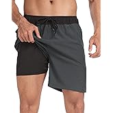 BLATIAL Mens Swim Trunks 7" Quick Dry Swim Shorts Swimsuit Swimming Trunks Swimwear with Pockets