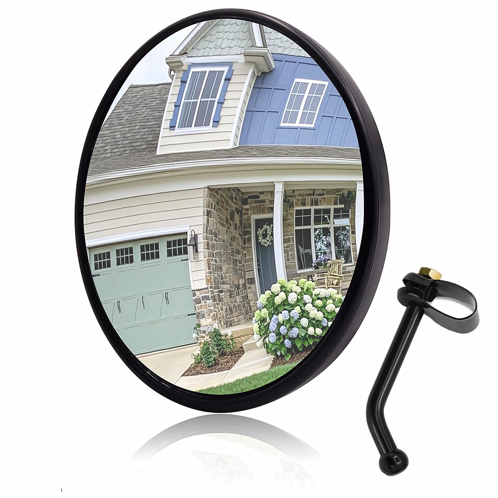 Photo 1 of 5.7'' Convex Mirror Indoor,Wide Angle Round Mirrors With Adjustable Bracket,Spot Mirrors for Trucks,Tractor,Forklift,Garage, Driveway,Bedroom,Gas Station -1PCS