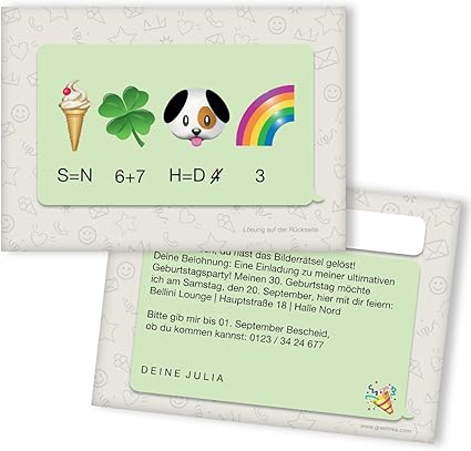 Téléchargement gratuit Images Cartes D Invitation Anniversaire Comme Rebus Emoji Avec dernière par