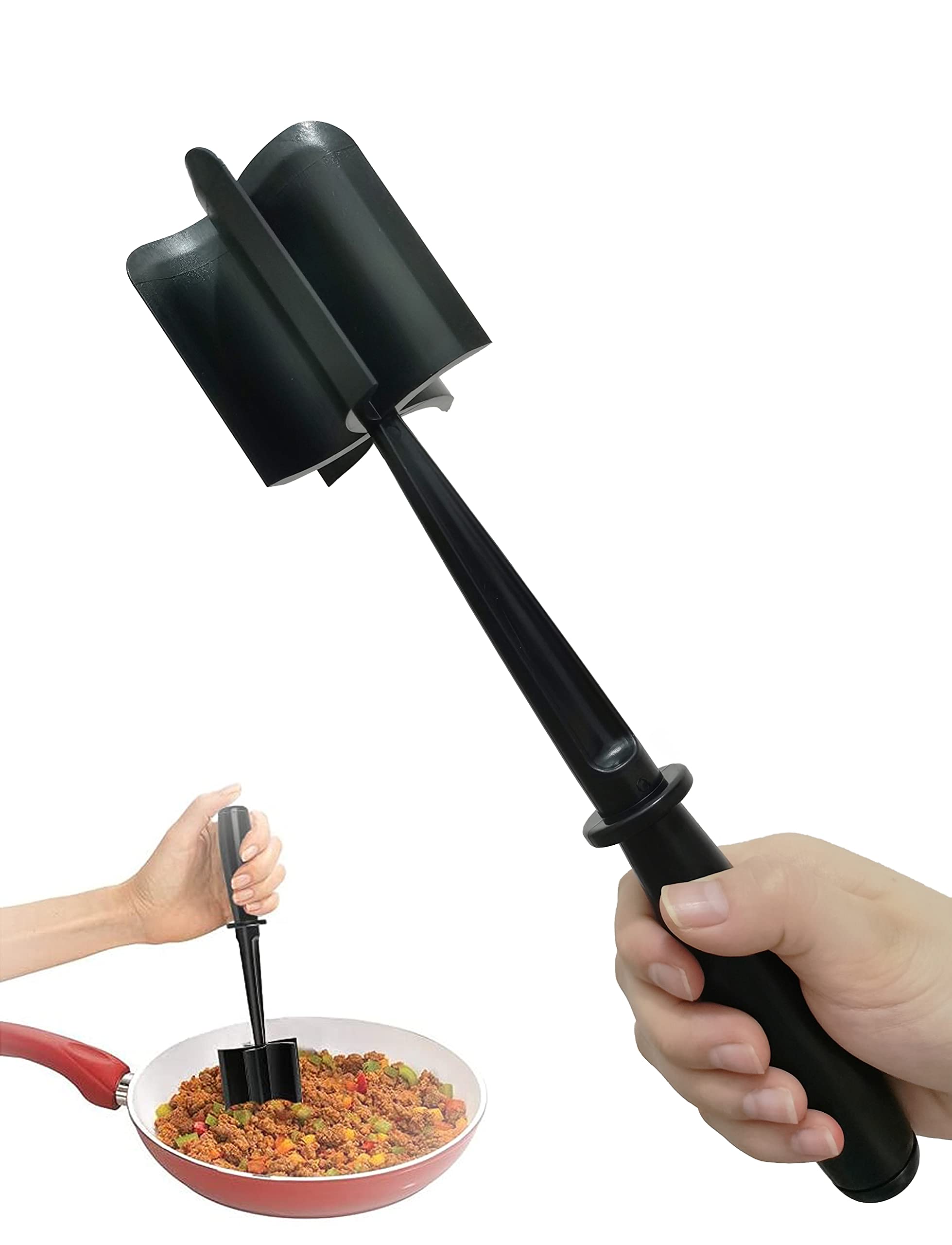 Meat Chopper, Exquisite Multifunctional Premium Heat Resistant ABS plastic Meat Chopper Tool, 5 Curve Blades Masher Non Stick Utensil, Ground Meat Masher for Hamburger Meat,Ground Beef Turkey and More