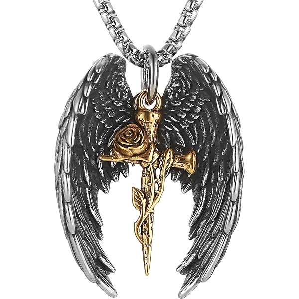 Amposei Guardian Angel Pendant Necklace, Guardian Angel Necklace