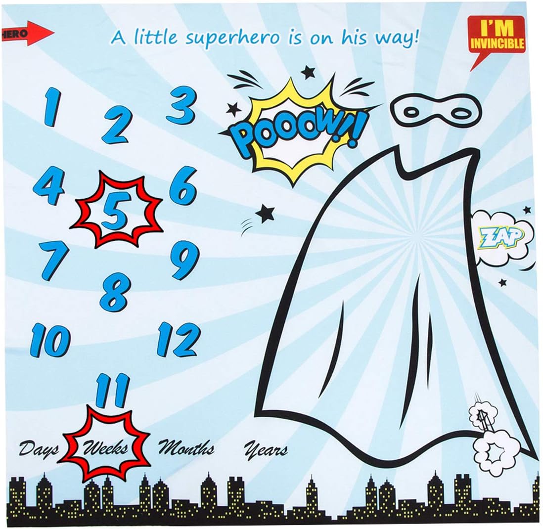 40 * 40 inch Baby Monthly Milestone Blanket, Special Infant Baby Boy Girl Photo Blanket Shower Gift, Unisex Newborn Personalized Photoshoot Background Prop, Soft Comfortable Nursery Blanket