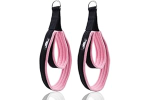 LIGHTS MOUNTAIN 1 Pair Enhanced Pilates Double Loop Straps for Reformer, Thickened D-Ring Handle Straps, Yoga Exercise Accessories in 2 Lengths and Multicolor for Home Gym Workout