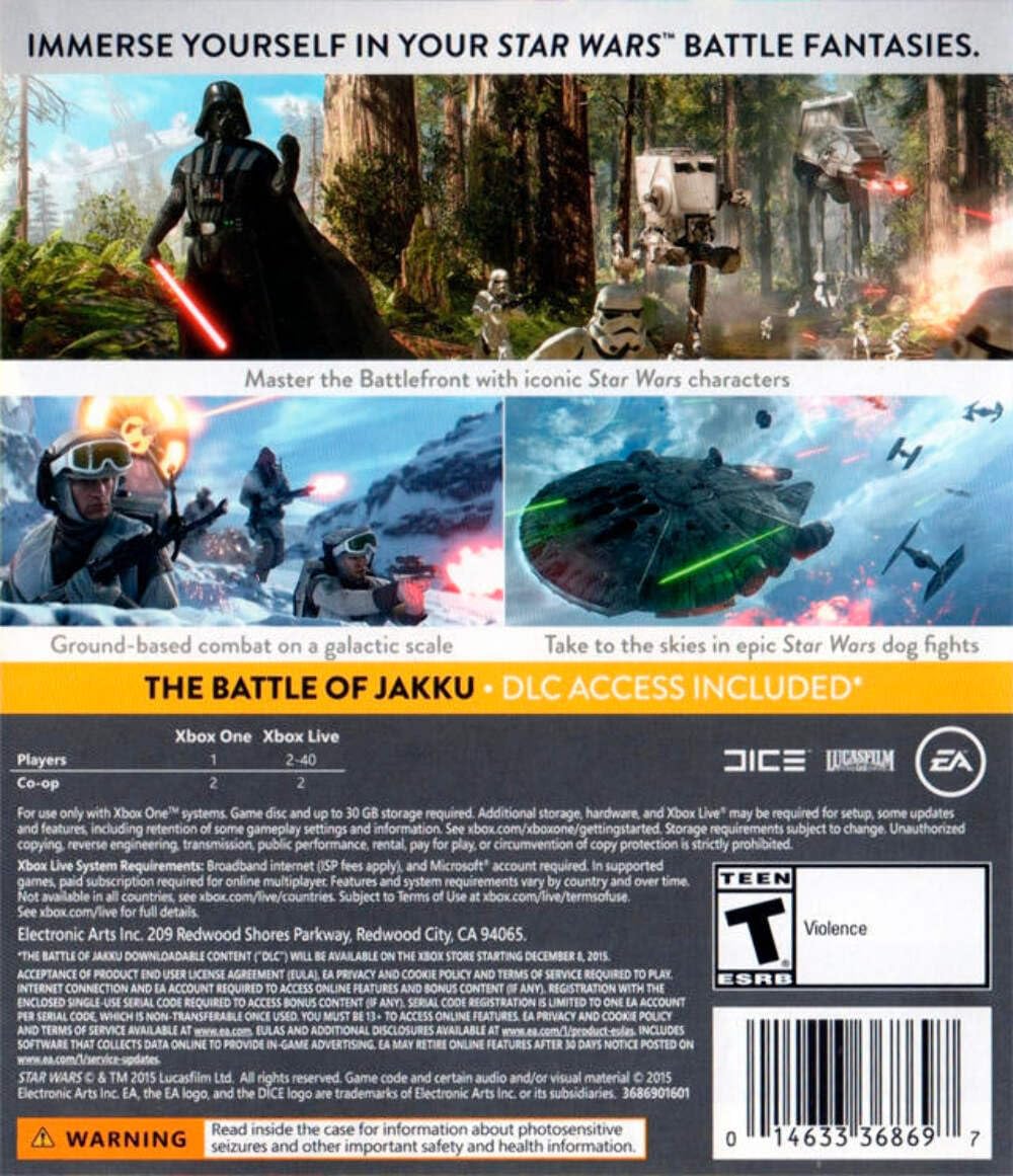 Star Wars: Battlefront - Standard Edition - Xbox One Star Wars: Battlefront - Standard Edition - Xbox One Xbox One PlayStation 4 Xbox One Digital Code PC PS4 Digital Code